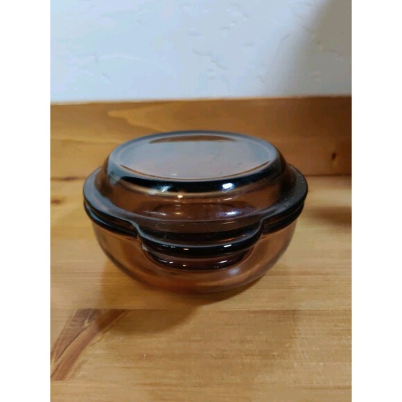 Vision Pyrex Cookware Amber Mini Oval Casserole Dish With Dome Lid V14B USA - Picture 4 of 7